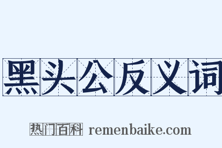 黑头公反义词是什么意思的图片